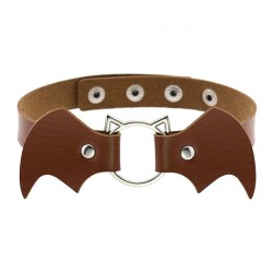 Bat Vampire Leather Collar