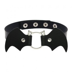 Bat Vampire Leather Collar