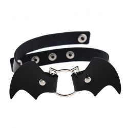 Bat Vampire Leather Collar