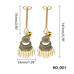 Scallop Feather Ethnic Tassel Nipple Clamp