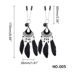 Scallop Feather Ethnic Tassel Nipple Clamp