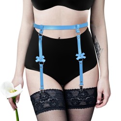 Leather Waist Belt With Bowknot Garter Belt