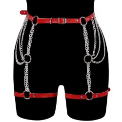 SM507 O Ring Chain Leg Strap Leather Body Harness