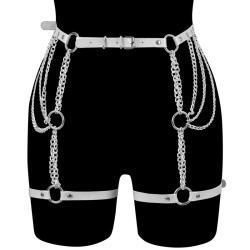 SM507 O Ring Chain Leg Strap Leather Body Harness