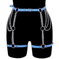 SM507 O Ring Chain Leg Strap Leather Body Harness