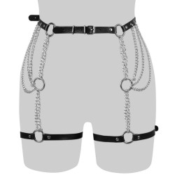 SM507 O Ring Chain Leg Strap Leather Body Harness