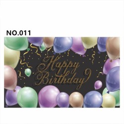 D801 Black&amp;Golden Birthday Banner