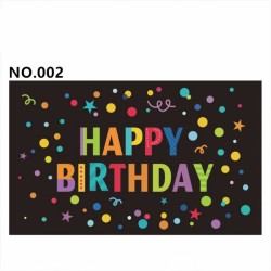 D801 Black&amp;Golden Birthday Banner