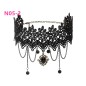 N305 Steam Punk Chain Tassel Lace Collar