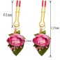 Pink Flower Golden Nipple Clamp