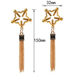 Golden Five Star Screwed Tassel Nipple Clamp