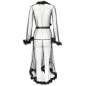 Long See-through Feather Mesh Night Robe