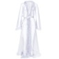 Long See-through Feather Mesh Night Robe