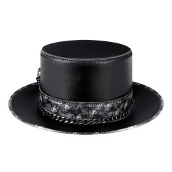 Steampunk Leather Top Hat For Halloween