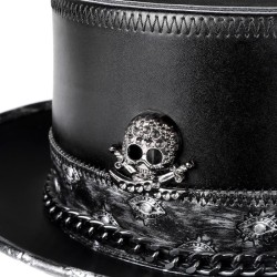 Steampunk Leather Top Hat For Halloween