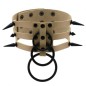 Three-row Black-ring Rivet Spiked Collar