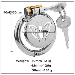 Butterfly Flat Chastity Cage With Urethral Sound