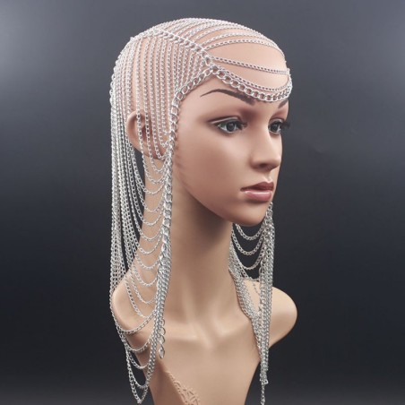 M109 Multi Layer Aluminium Veil Steam Punk Head Chain