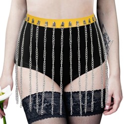 Long Tassel Chain Waist Belt Steam Punk Skirt