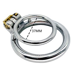 Double Ring Chastity Lock Cage