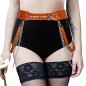 Side Chain Tassel Buckled Leather Waist Belt