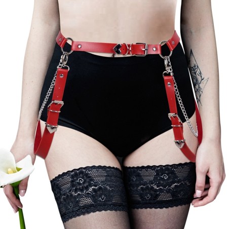 Gothic Buckled Leather Waist Belt