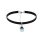 Moonstone Pendant Faux Leather Choker