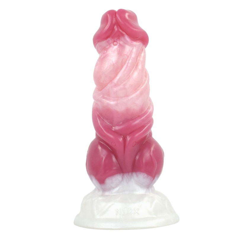 White Base Peach Silica Gel Dildo - 12