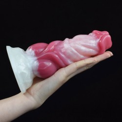 White Base Peach Silica Gel Dildo - 12