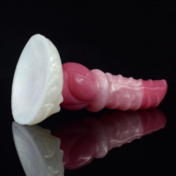 White Base Peach Silica Gel Dildo - 10