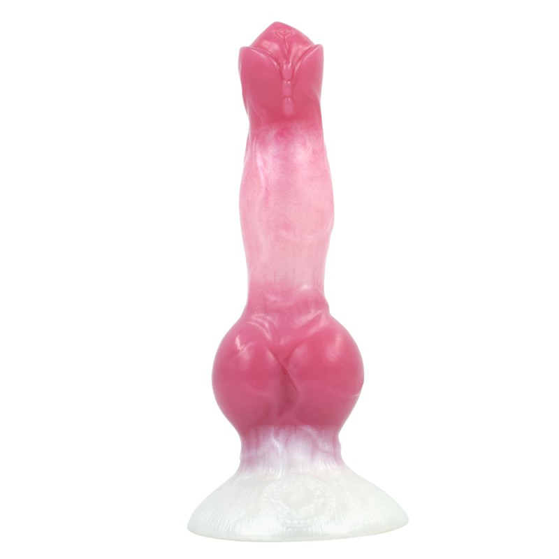 White Base Peach Silica Gel Dildo - 08