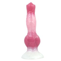 White Base Peach Silica Gel Dildo - 08