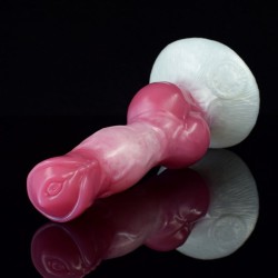 White Base Peach Silica Gel Dildo - 08