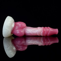 White Base pEACH Silica Gel Dildo - 07