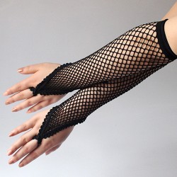 Finger Hooking Fishnet Dancing Show Gloves