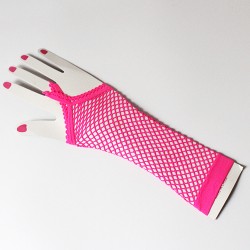 Finger Hooking Fishnet Dancing Show Gloves