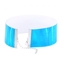 Flocked Webbing Wide Choker - Laser