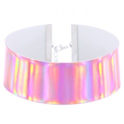 Flocked Webbing Wide Choker - Laser