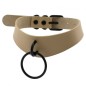 Black Round Ring Leather Collar