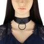 Black Round Ring Leather Collar