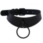 Black Round Ring Leather Collar