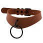 Black Round Ring Leather Collar