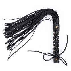 Bow Single Stud Handle Leather Whip