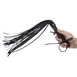 Bow Single Stud Handle Leather Whip