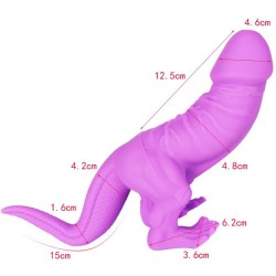 Dinosaur Silicone Dildo - Purple