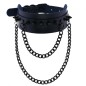 Rivet Collar With Double Black Chain