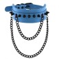 Rivet Collar With Double Black Chain