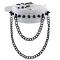 Rivet Collar With Double Black Chain