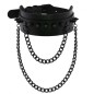 Rivet Collar With Double Black Chain