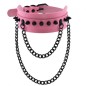 Rivet Collar With Double Black Chain